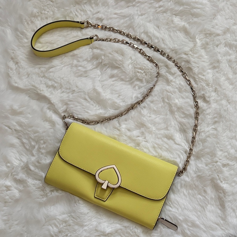 Kate Spade Yellow Crossbody Bag with Chain Strap